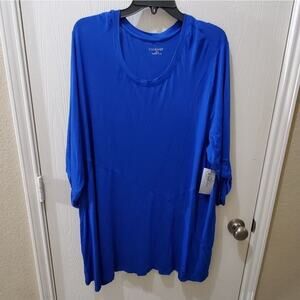 Catherines blue tunic length shirt 22/24‎ new!!!!